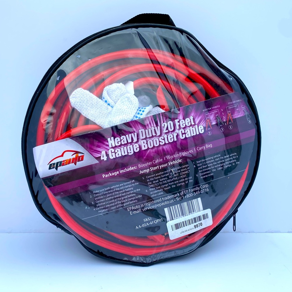 20 FT 4 GAUGE BOOSTER CABLE